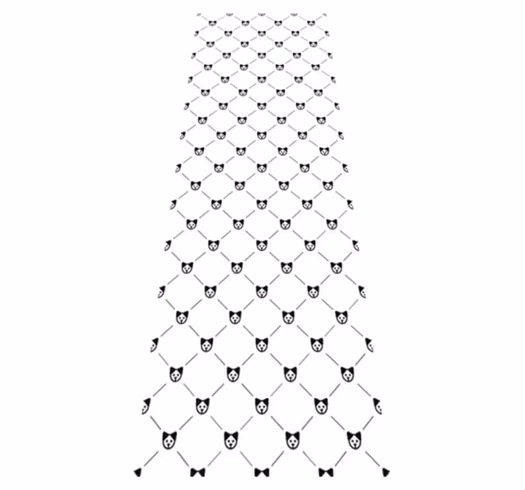 Vinyl teppich bad mit schwarz-weißer hundemuster geometrisch - TenStickers