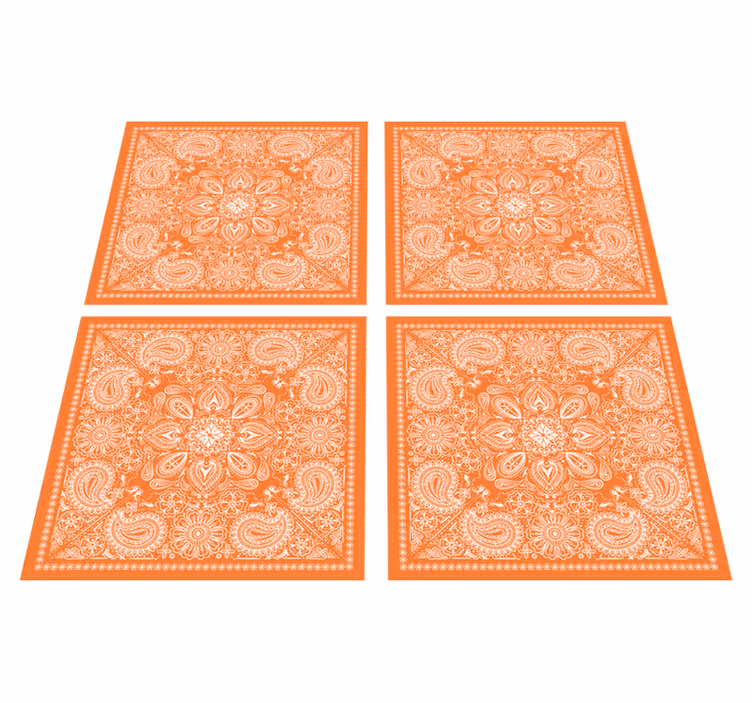Vinyl teppich bad im paisley fliesen design - TenStickers
