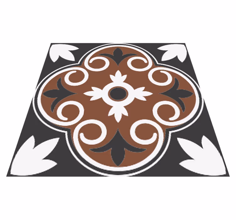 Vinyl teppich bad mit grau-braunem vintage-muster - TenStickers