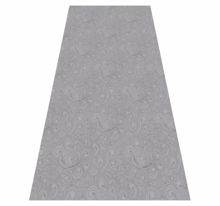 Vinyl teppich küche mit floralen mustern in grautönen - TenStickers
