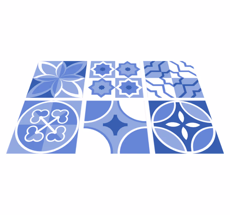 Vinyl teppich küche azulejos cindito fliesen - TenStickers
