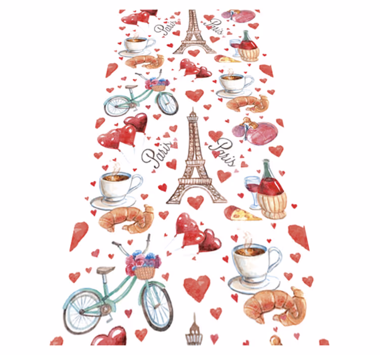 Vinyl teppich küche liebe zu paris - TenStickers