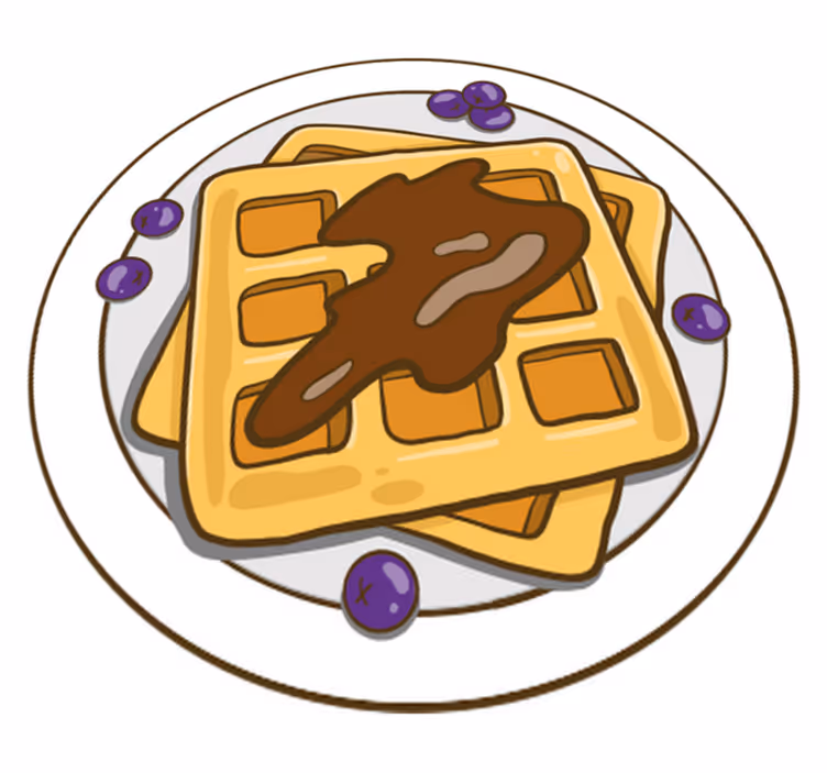 Vinyl teppich küche mit waffel illustrationsaufklebern 1 - TenStickers