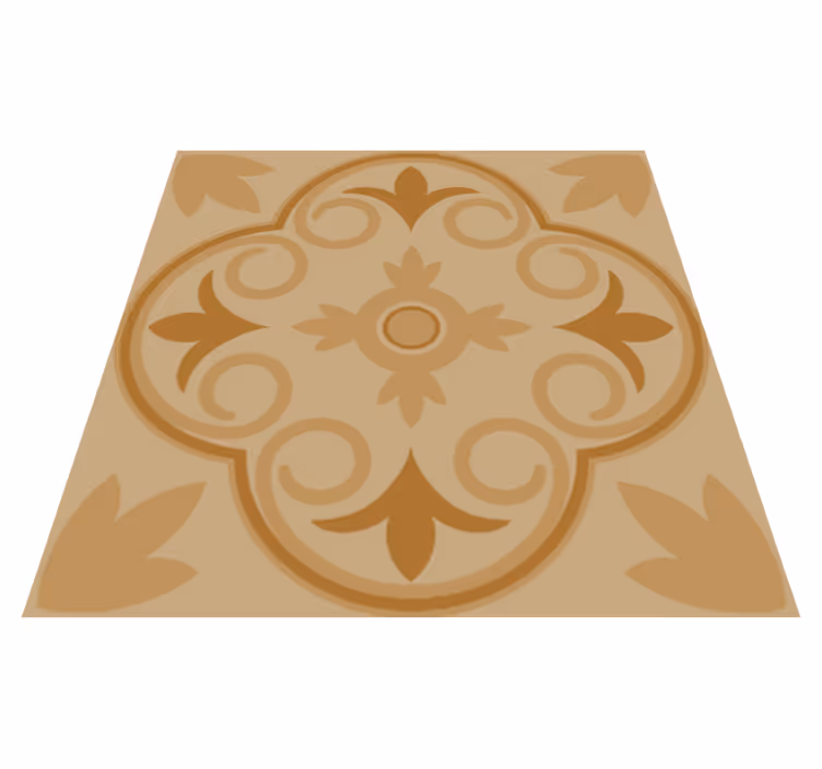 Vinyl teppich küche beige vintage blumenmuster - TenStickers
