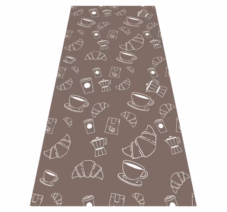 Vinyl teppich küche croissant café motiv - TenStickers