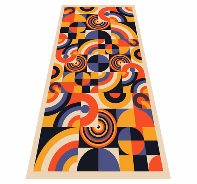 Vinyl teppich küche bunte bauhaus kreise - TenStickers