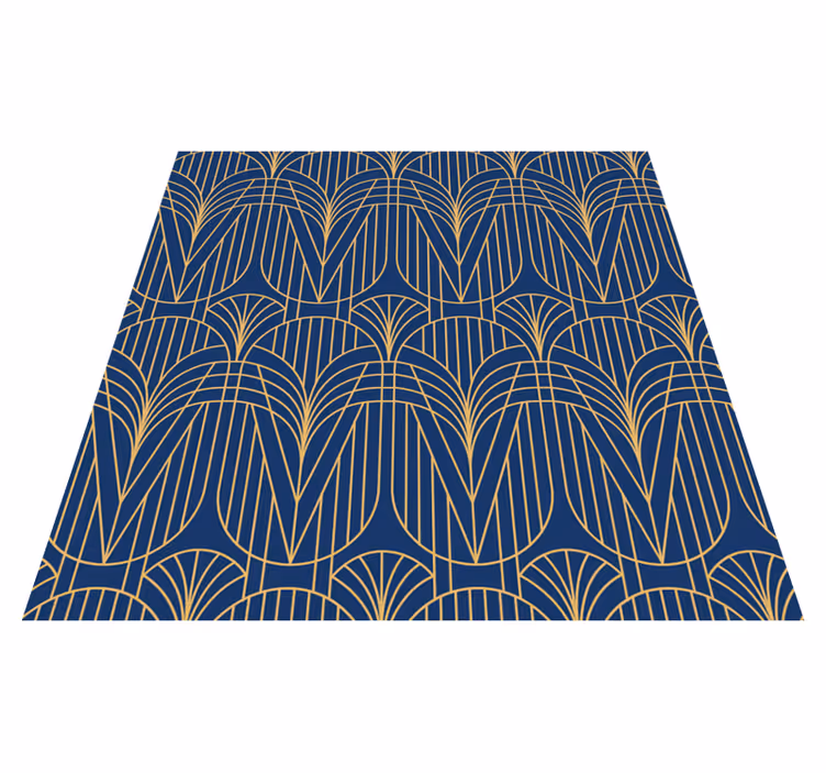 Vinyl teppich küche mit art deco muster in gold - TenStickers