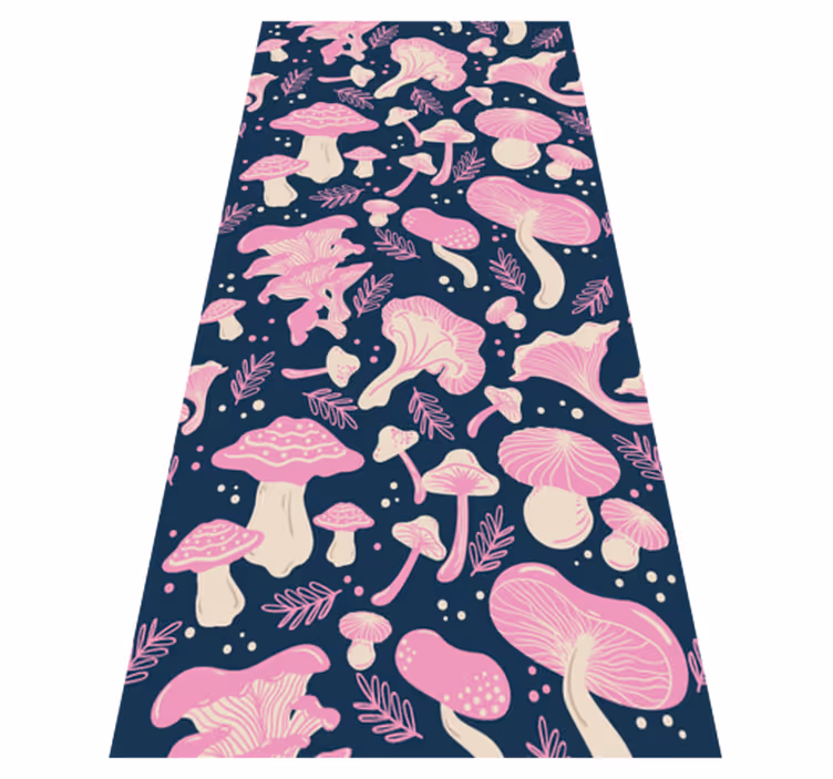 Vinyl teppich küche mit nahtlosem rosa pilzmuster - TenStickers