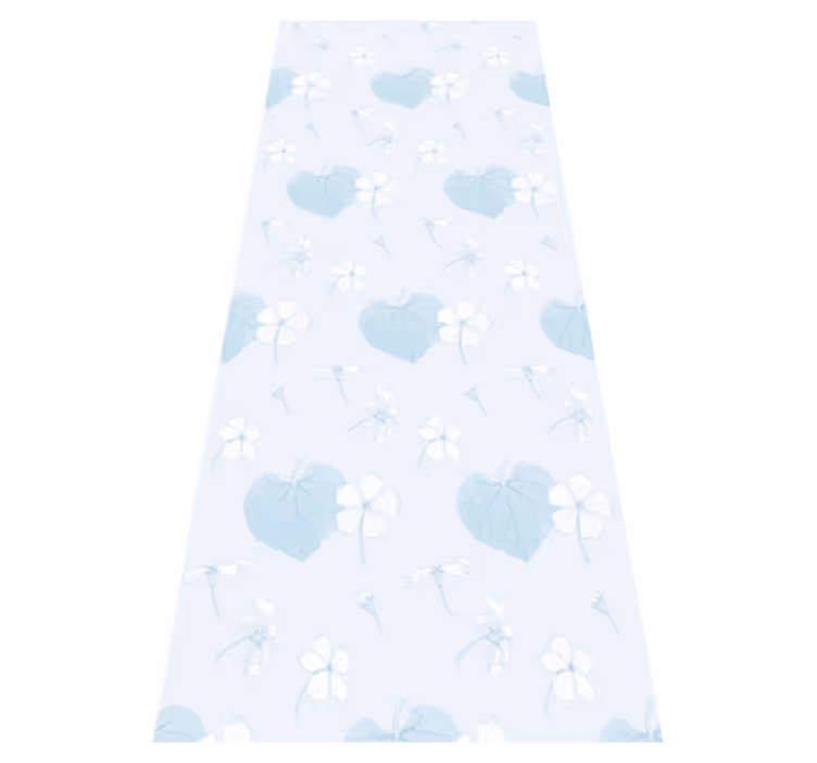 Vinyl teppich schlafzimmer 80er jahre blumenmuster blau - TenStickers