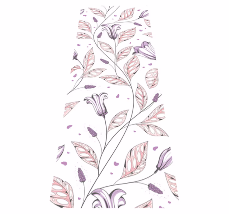 Vinyl teppich schlafzimmer elegantes lila tulpenmuster - TenStickers