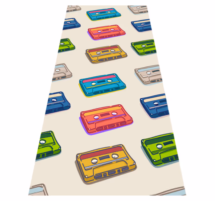 Vinyl teppich schlafzimmer im retro kassettenmuster - TenStickers