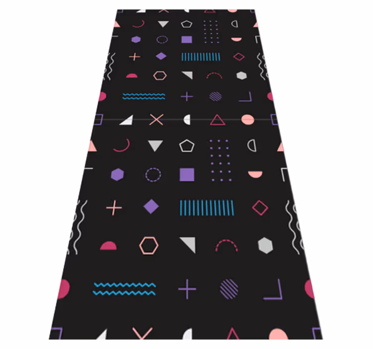 Vinyl teppich schlafzimmer mit bunten retroformen - TenStickers