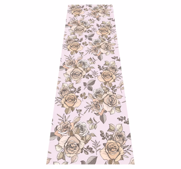 Vinyl teppich schlafzimmer mit rosenmuster im shabby chic - TenStickers
