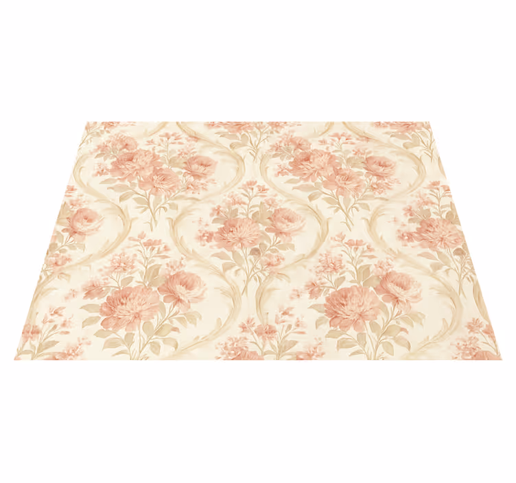 Vinyl teppich schlafzimmer vintage blumen design - TenStickers