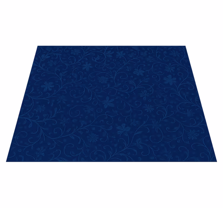 Vinyl teppich schlafzimmer mit blumenmuster in marineblau - TenStickers