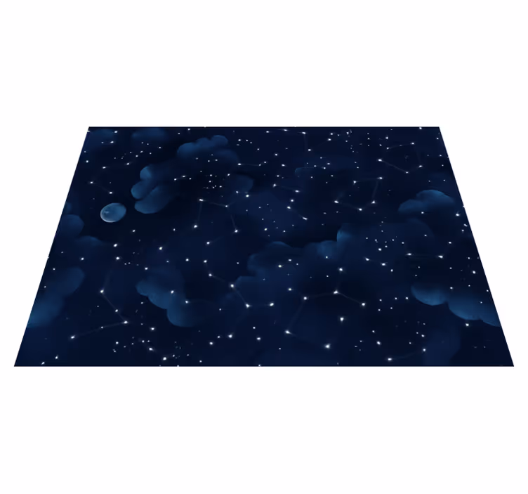 Vinyl teppich schlafzimmer design mit sternenhimmel - TenStickers