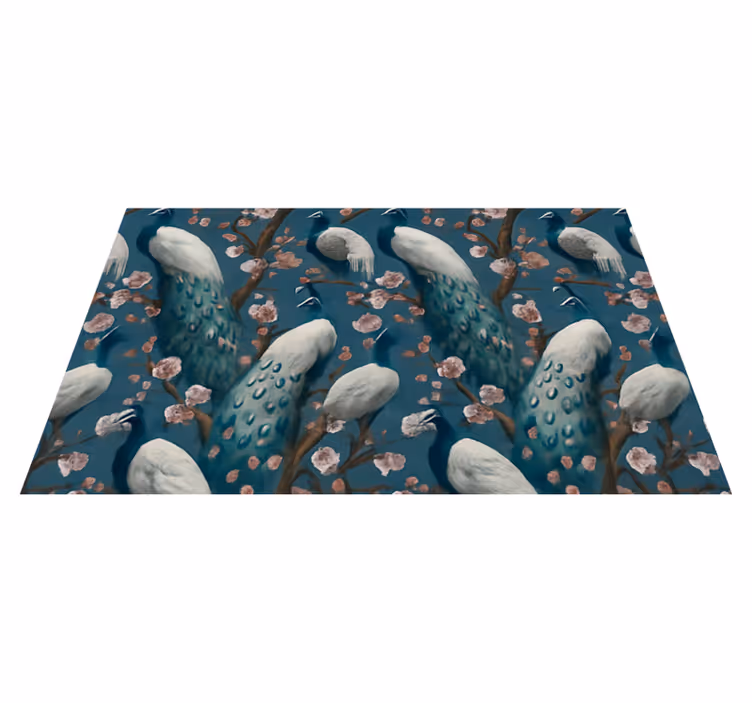 Vinyl teppich schlafzimmer mit eleganten schönen pfauen - TenStickers