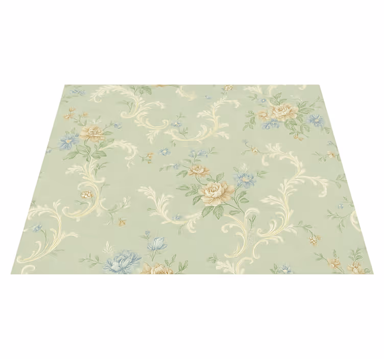 Vinyl teppich schlafzimmer mit altem vintage blumenmuster - TenStickers