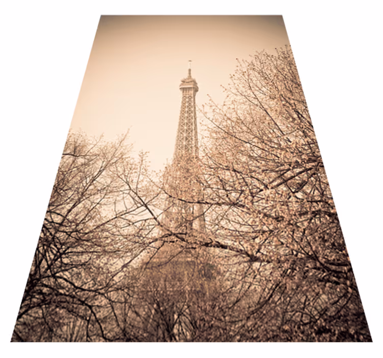 Vinyl teppich schlafzimmer eiffel turm mit bäumen - TenStickers