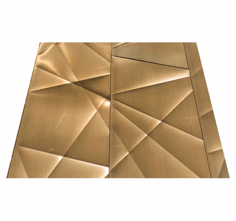Vinyl teppich büro mit 3d goldene polygonstruktur - TenStickers