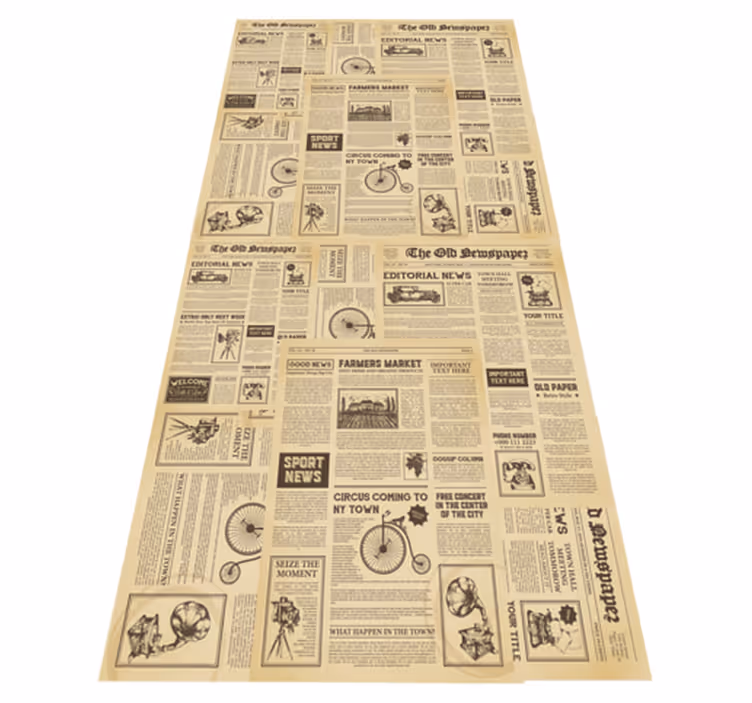 Vinyl teppich büro im vintage amerikanischen zeitungsdesign - TenStickers