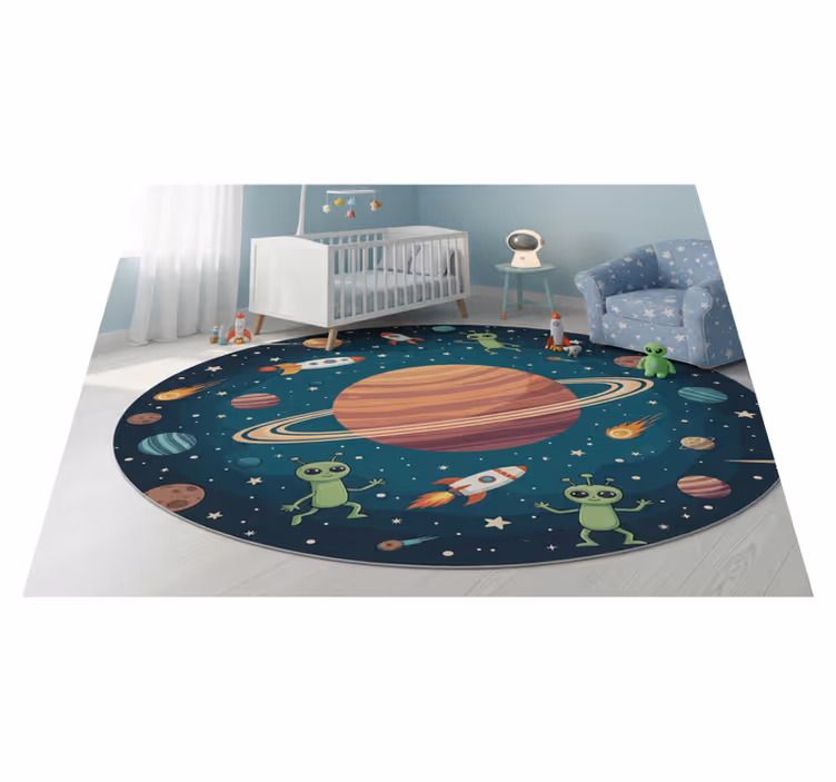 Vinyl teppich schlafzimmer mit lustigen aliens illustration - TenStickers