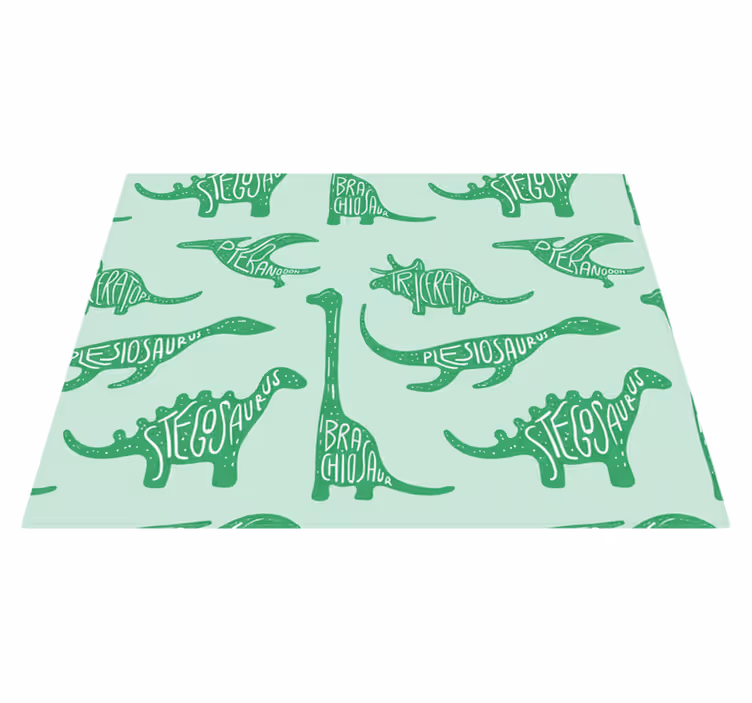 Vinyl teppich schlafzimmer grüne dinosaurier mit namen - TenStickers