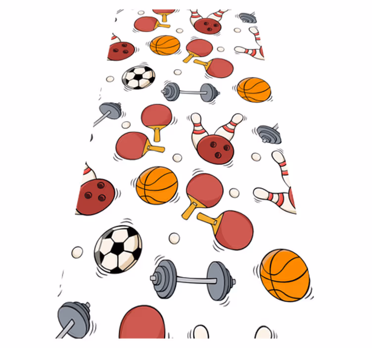 Vinyl teppich schlafzimmer im doodle sport stil - TenStickers