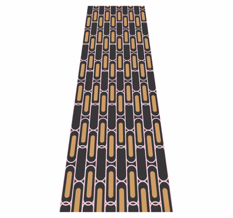 Vinyl teppich schlafzimmer in braun und rosa geometrisch - TenStickers