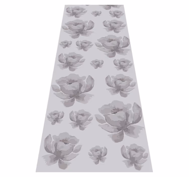 Vinyl teppich schlafzimmer grau 80er blumenmuster - TenStickers