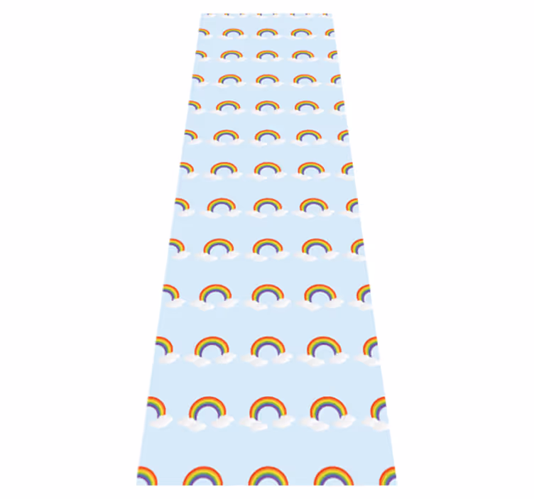 Vinyl teppich schlafzimmer mit buntem regenbogen und wolken - TenStickers