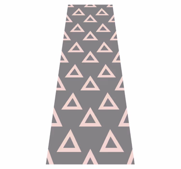 Vinyl teppich schlafzimmer in pink und grau mit dreiecken - TenStickers