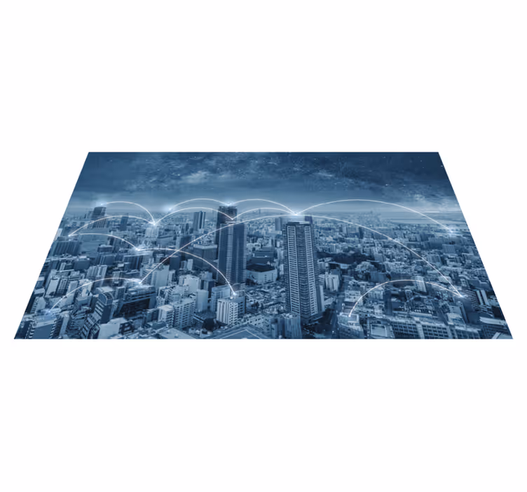 Vinyl teppich schlafzimmer aufkleber kleiderschrank skyline - TenStickers