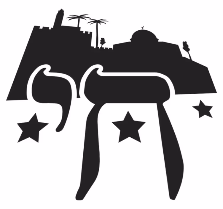 Vinyl teppich schlafzimmer mit chai symbol - TenStickers