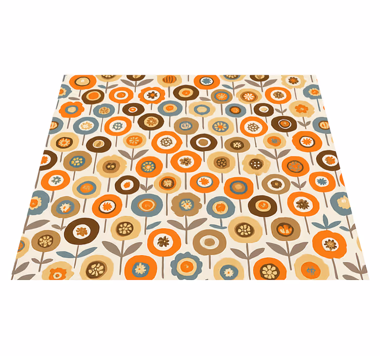 Vinyl teppich nordisch bunte vintage blumen - TenStickers