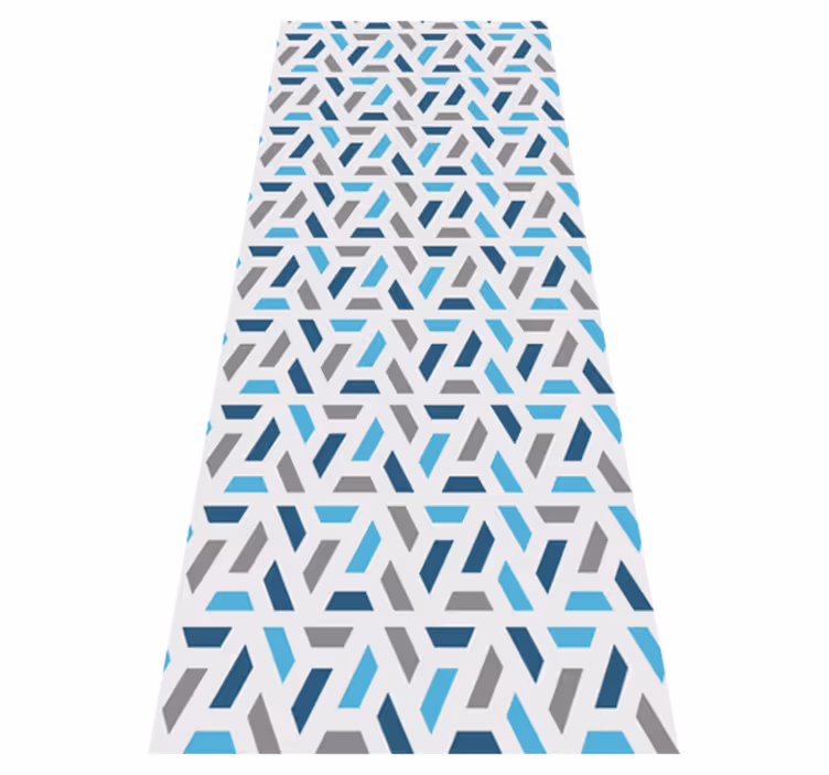 Vinyl teppich nordisch blau-grünes geometrisches muster - TenStickers