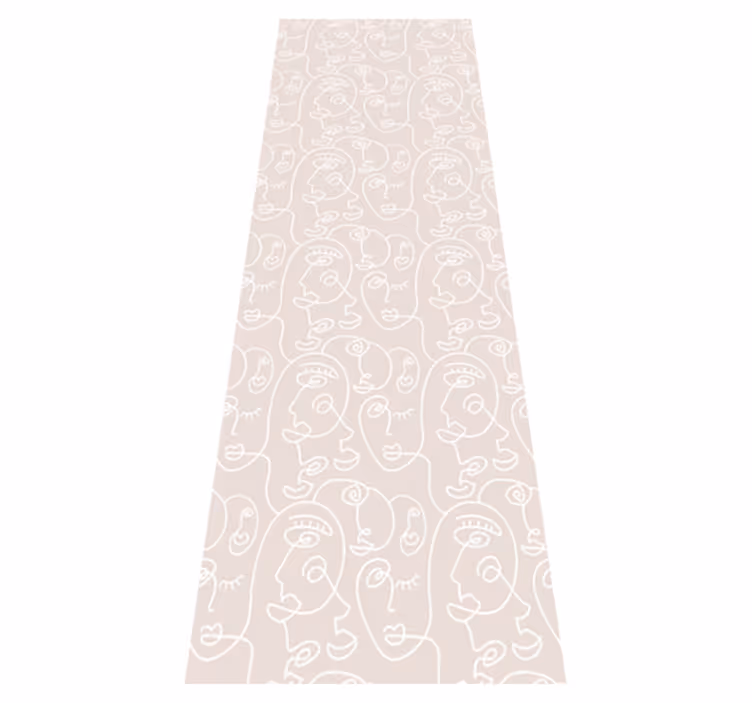 Vinyl teppich nordisch rosa und weißes design - TenStickers