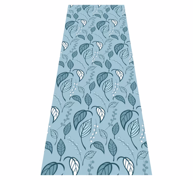 Vinyl teppich nordisch blaues blattmuster - TenStickers