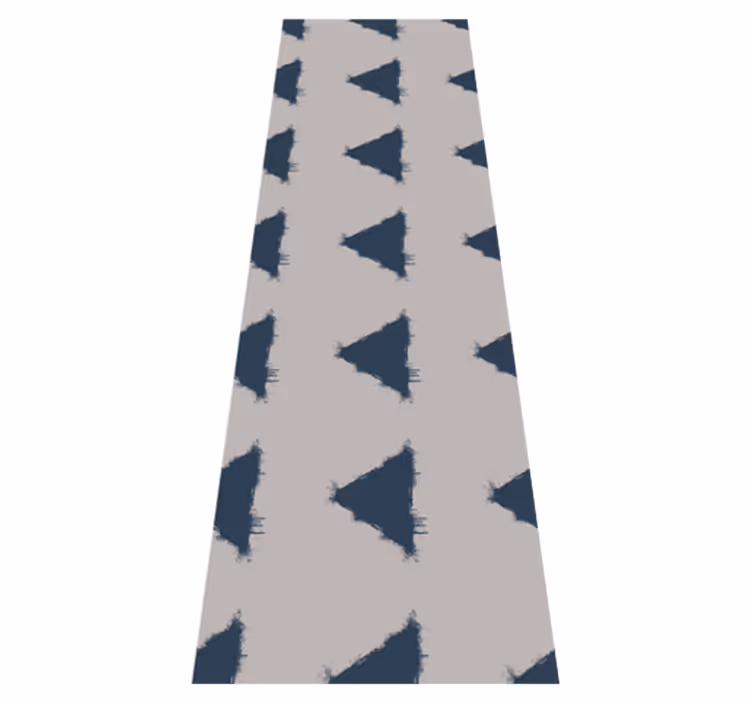 Vinyl teppich nordisch mit blauem japandi-dreiecksmuster - TenStickers