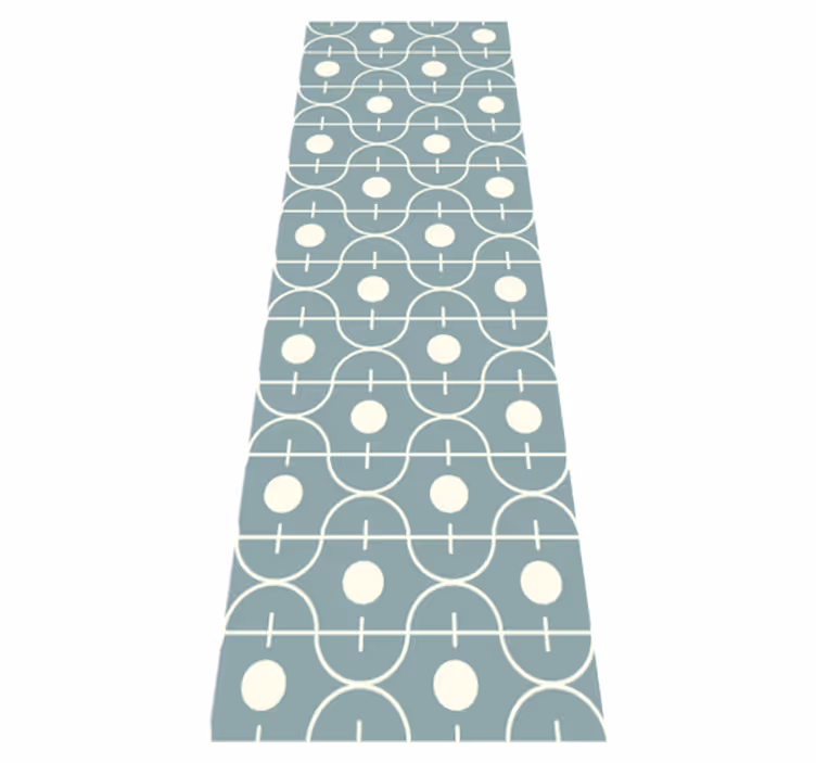 Vinyl teppich nordisch mit blauem japandi muster - TenStickers