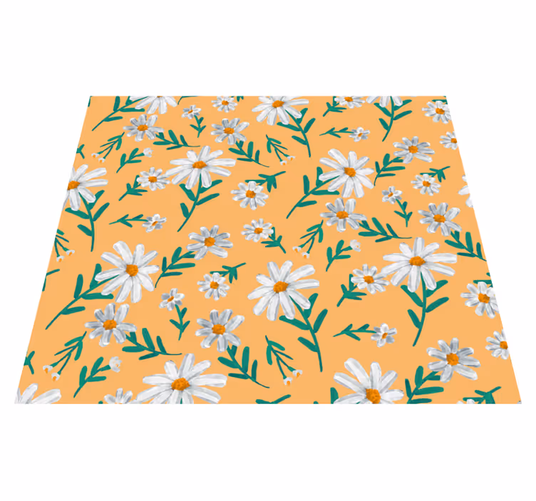 Vinyl teppich natur gänseblümchen gelber hintergrund - TenStickers