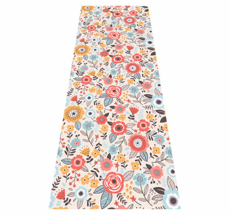 Vinyl teppich natur mit blumenmuster 'ditsy' - TenStickers