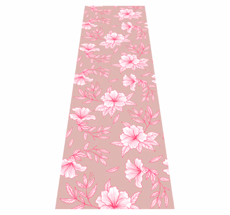 Vinyl teppich natur neon pink lotus - TenStickers