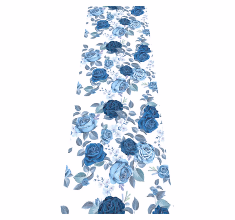 Vinyl teppich natur in blauem wilden muster - TenStickers