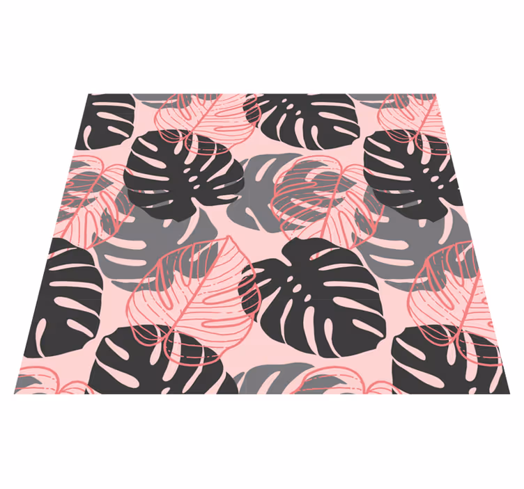 Vinyl teppich natur in pink und grau monstrosa - TenStickers