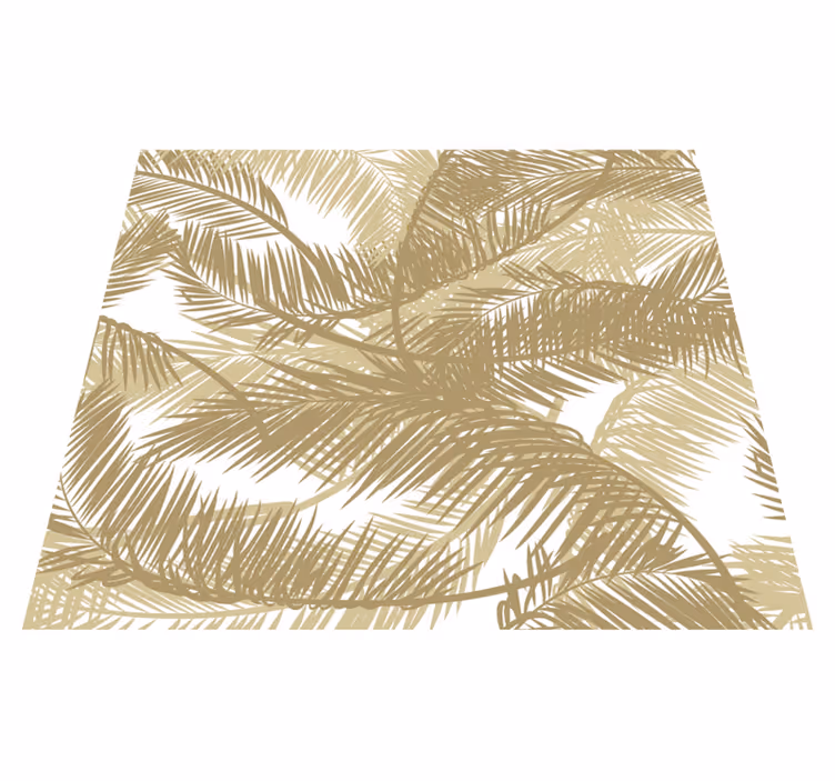 Vinyl teppich natur tropischer palmenbaum gold exotisch - TenStickers