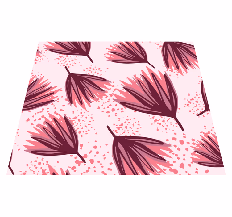 Vinyl teppich natur mit abstraktem lotusmuster - TenStickers