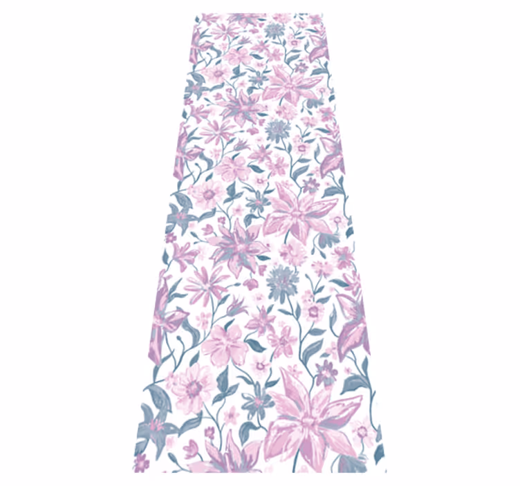 Vinyl teppich natur in rosa und grau mit rosen - TenStickers