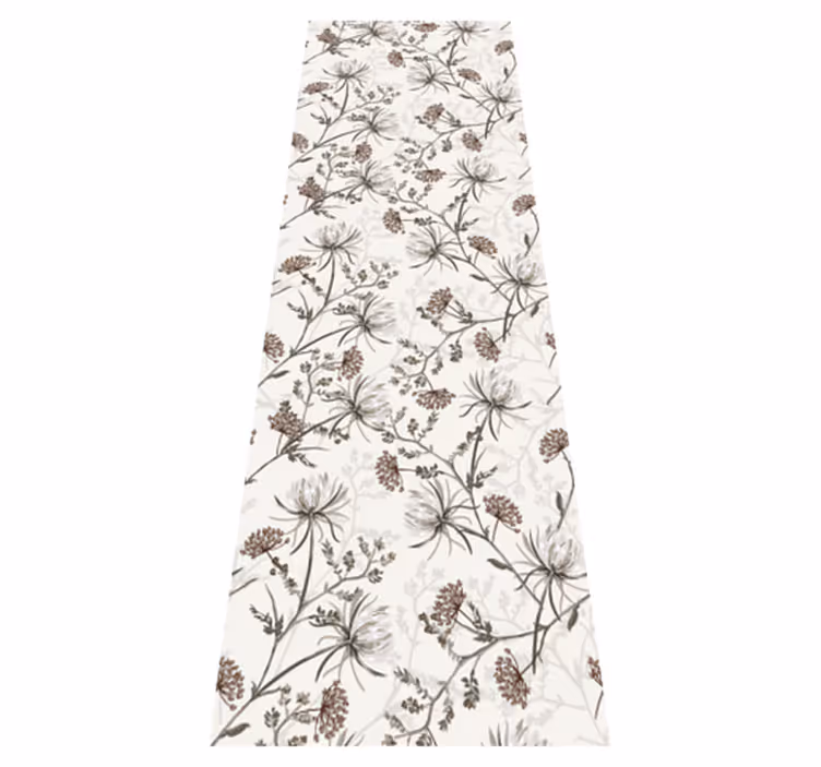 Vinyl teppich natur mit vintage beigen blumen minimalistisch - TenStickers