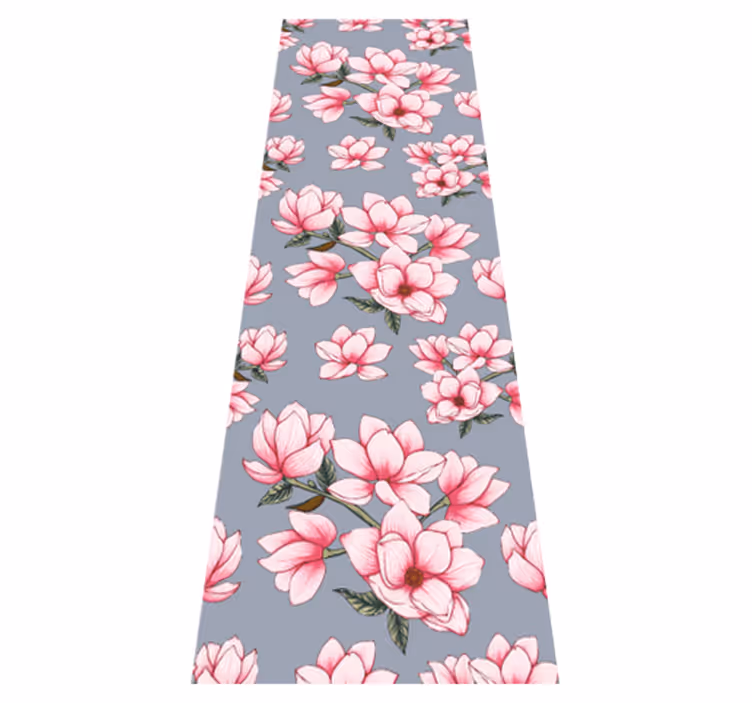 Vinyl teppich natur mit schönen magnolienblüten - TenStickers